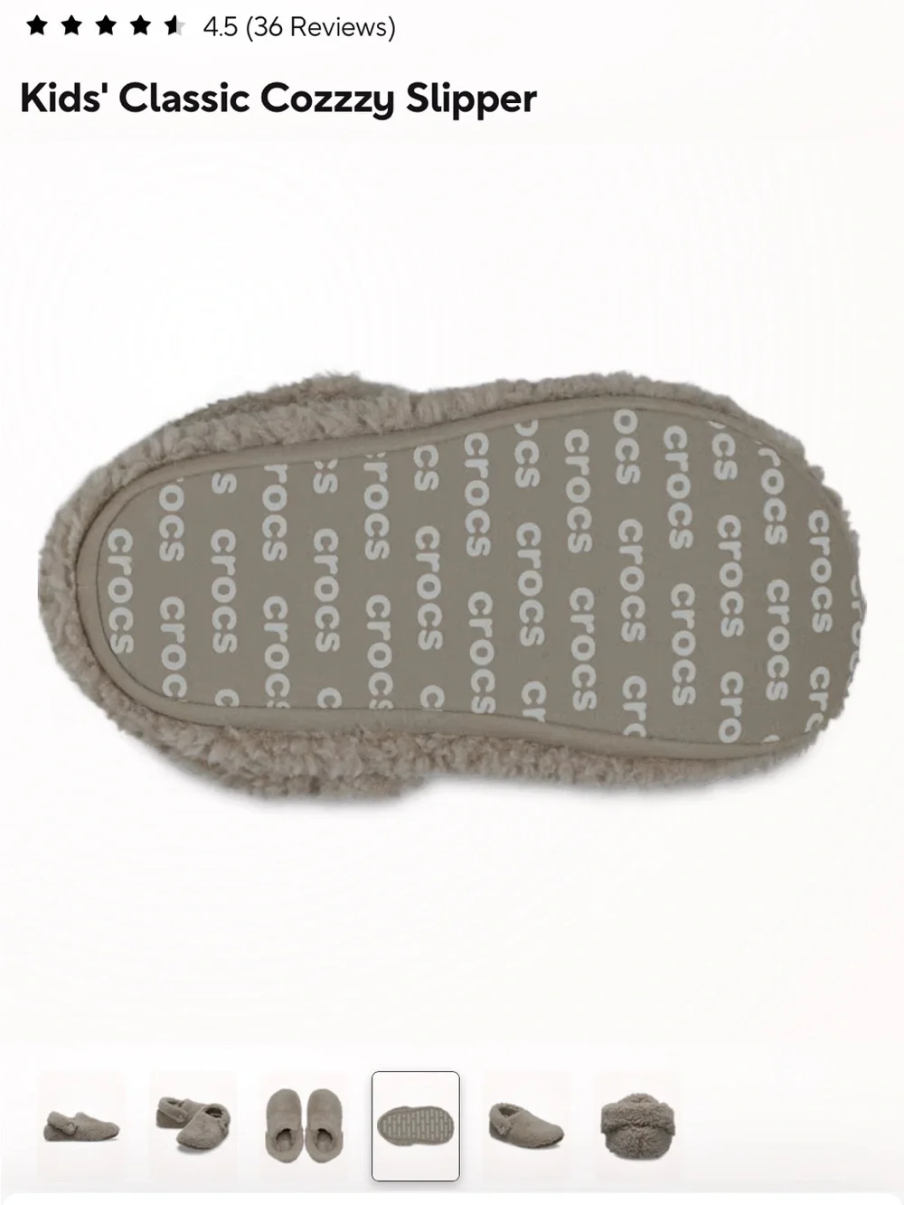 CROCS Kids Cozy Fuzz Slippers in Mushroom